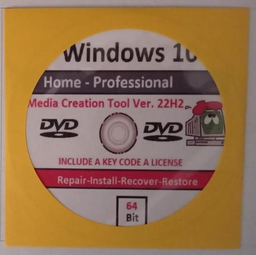 Windows 10 Home DVD, Windows 10 Pro DVD  Origineel (22H2)