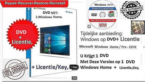 Windows 10 Home Opstartbare DVD  OEM Licentie