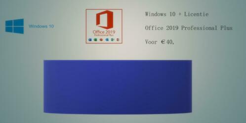 Windows 10  Licentie en Office 2019 Professional