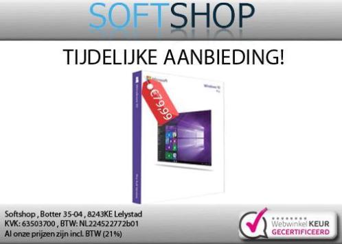 Windows 10 PRO Compleet Pakket AANBIEDING NU VOOR 69.99