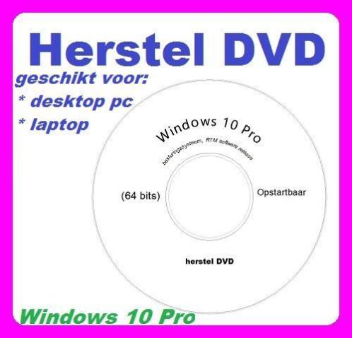 Windows 10 Pro herstel recovery installatie cd dvd schijf