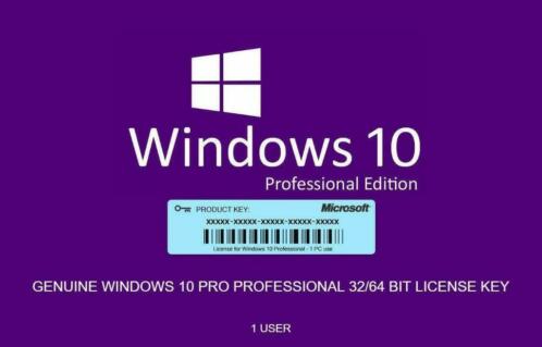 Windows 10 Pro (professional) 3264bits  1 Stuks