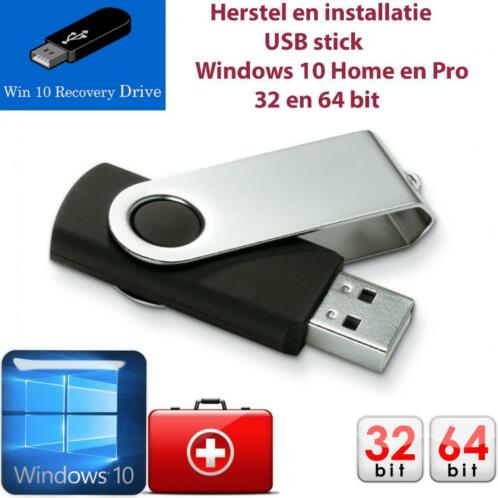 Windows 10 USB stick installatie of Herstel ProHome