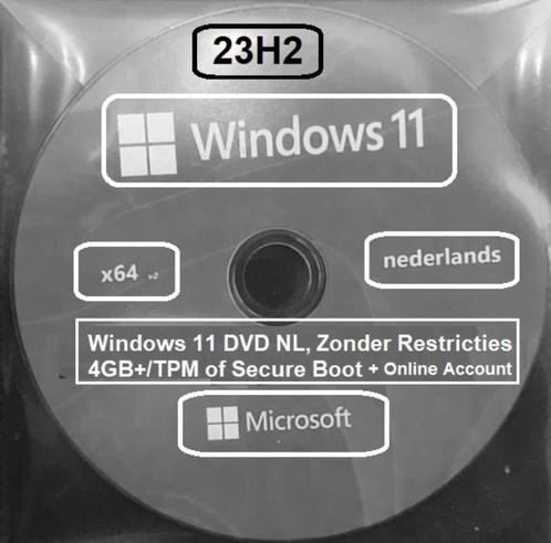 Windows 11 23H2 DVD NL, Zonder Vereiste 4GBTPMSecure Boot