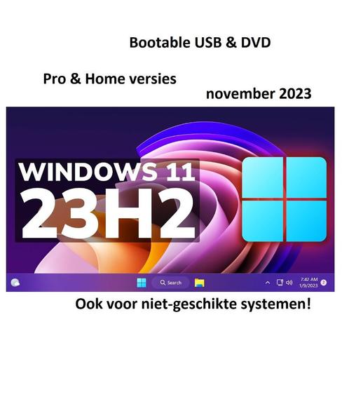 Windows 11 Installatie USB  Bootable  Ook voor niet geschi
