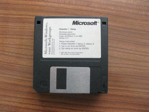 Windows 3.11 de originele versie op 9 disks