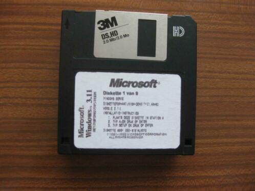 Windows 3.11 op 9 diskettes floppys