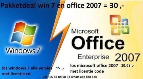 windows 7 microsoft office 2007 aanbieding alleen vandaag 