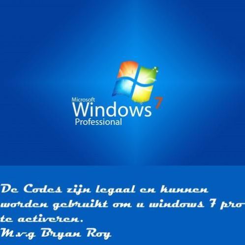 Windows 7 proffesional Digitale code om te activeren