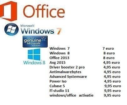 Windows 7of8  Office GRATIS VERZENDING WEEKDEAL FAVORIET