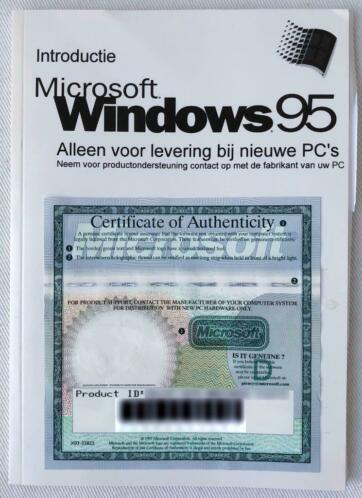 Windows 95 Introductieboek  licentie, gn CD-ROM of floppy