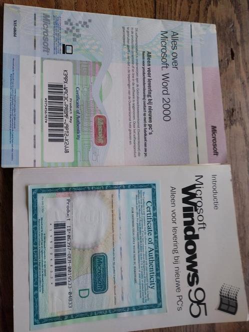 Windows 95, microsoft Word 2000 certificates