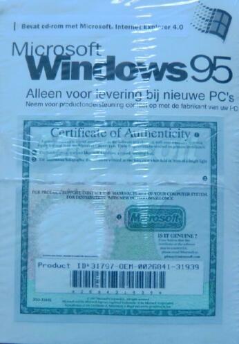 Windows 95 nog nieuw.