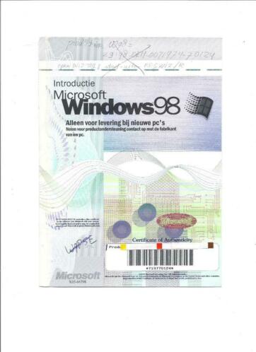 Windows 98 eerste editie NL CoA