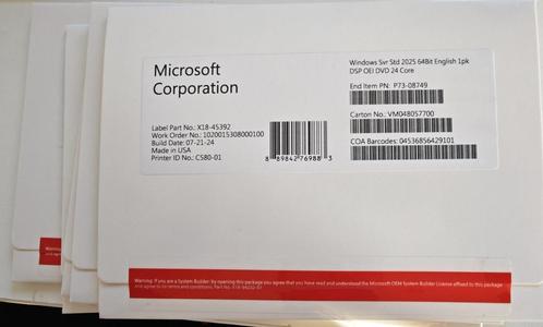 Windows server 2025 Standard 16Core DVD- Inclusief Factuur