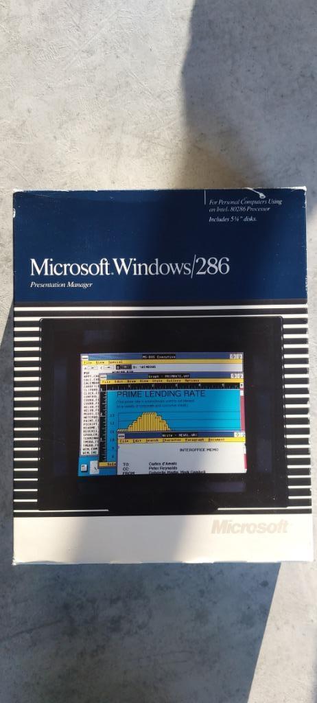 Windows versie 2.1 voor 286 processoren op 5,25 inch floppy