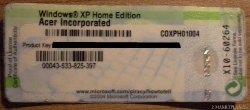 Windows XP Home Edition licentie