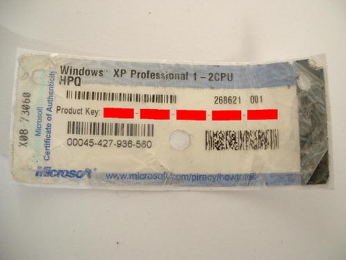 Windows XP Professional 1-2CPU HPQ Produkt Key