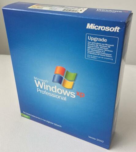 Windows XP Professional NL Upgrade, compleet in retail doos