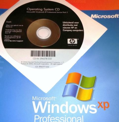 Windows XP Professional Pro CD software 2002 SP2 NL 2006 HP