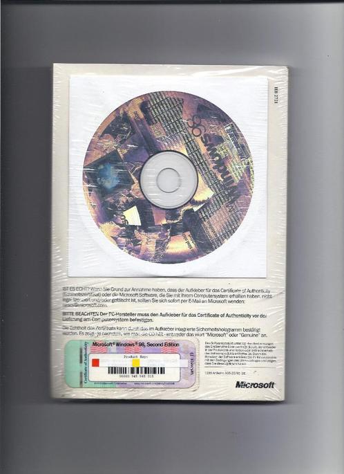Windows98 duits W98 Zweite Ausgabe orig, gesealed retro pc