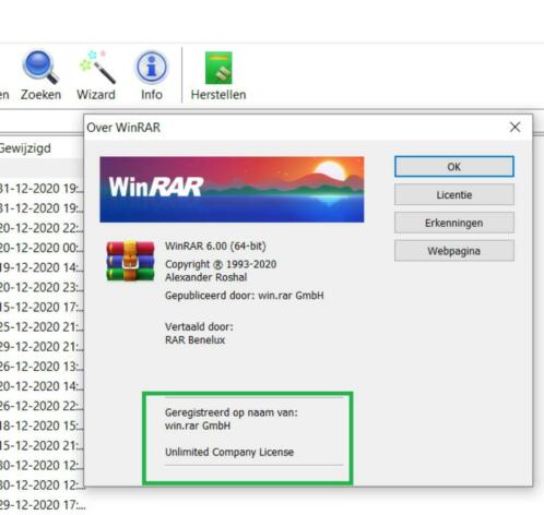 Winrar 6.0 (64bit) Licentie  Origineel  Windows 10