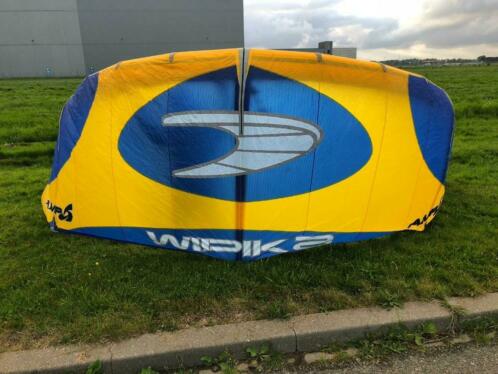 Wipika Amp kite 9.6m met bar en tas, Free air 11m met bar 