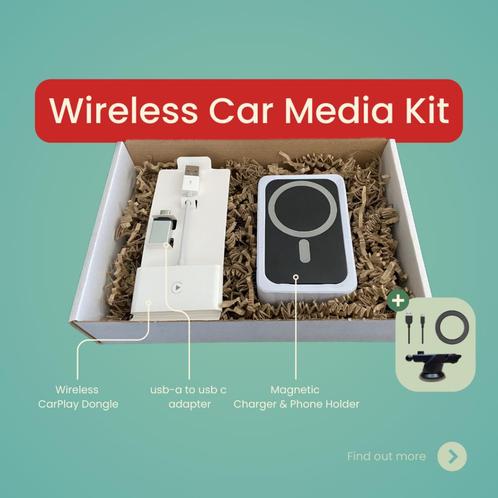 Wireless Car Media Kit (Draadloze CarPlay amp MagSafe Oplader)