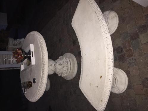 Witte stenen Tuinstel