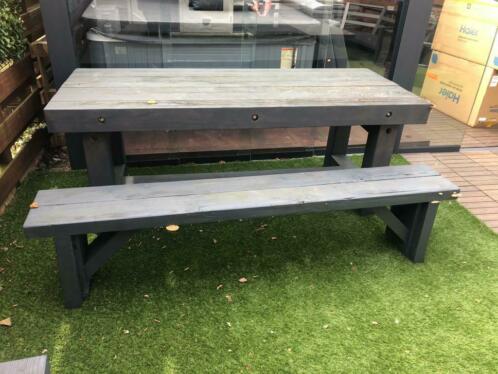 Wooden outdoor table with benches for free giveaway