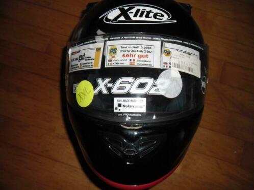 x-lite sport motorhelm,zwart  rode bies,x-602,xxl 64,fiber
