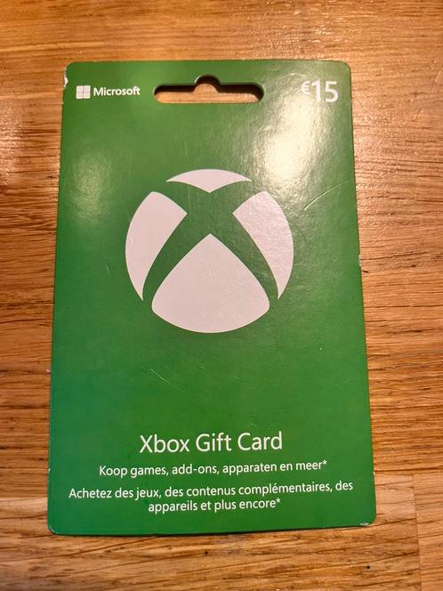 Xbox giftcard niet gebruikt 15 waarde