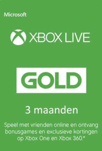 Xbox live gold 3 maanden