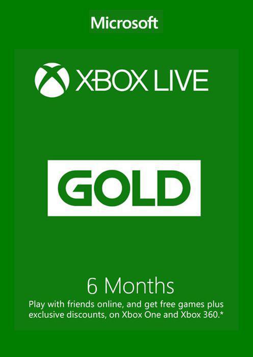 Xbox live gold 6 maanden