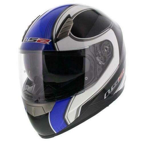 XS gt LS2 FF384 helm Fortuna glans zwart blauw motorhelm