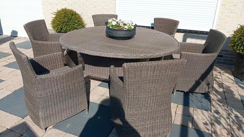 XXL royale 6 persoons wicker diningset   tuinset