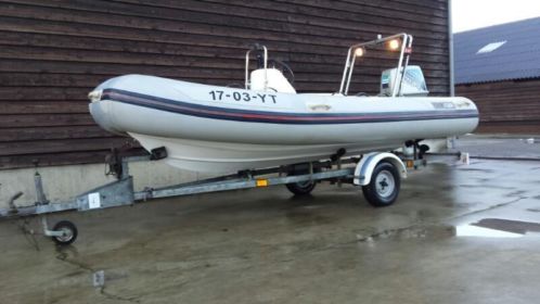 Yam 430R rib met suzuki 55 autolube en trailer