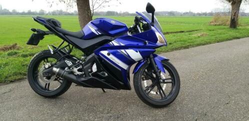 Yamaha yzf r125 malossi flowmaster, sportuitlaat, zgan bande