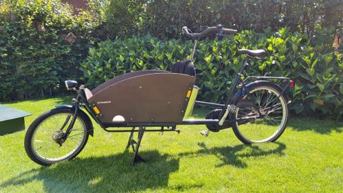 Zeer complete zwarte Fietsfabriek original long bakfiets