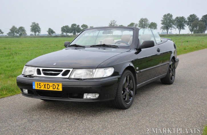 Zeer goede en luxe Saab 9-3 SE Turbo Cabriolet, zwart, 1999