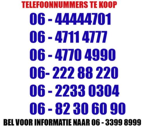 Zeer mooie betaalbare telefoonnummers te koop