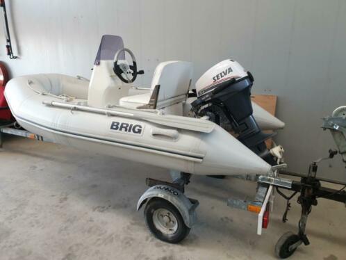 Zeer nette Brig Rib met Selva 8pk 4 takt en trailer