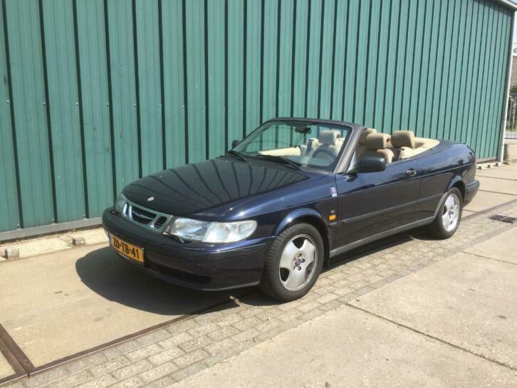 Zeer nette Saab 9-3 2.0 T Cabrio AUT 1999 Blauw nieuwe apk