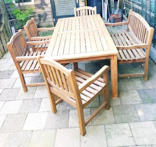 Zeer stevig robuust teakhouten tuinset 67 persoons