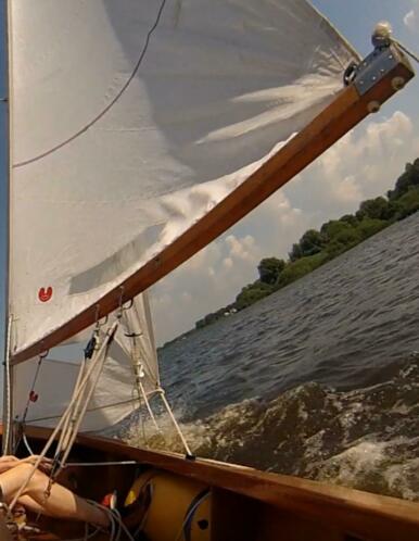 Zeilboot houten Schakel met kantel trailer