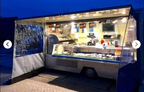 Zeilen voor patat en vis en marktkramen
