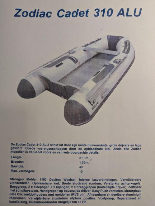 Zodiac Tender Cadet 310 ALU incl. toebehoren T.K. aangeboden