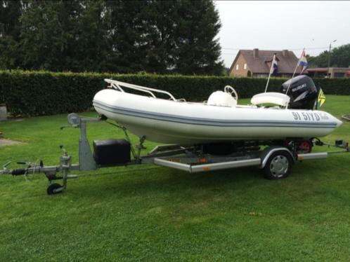 Zodiac Yachtline 4,20 mtr, 60 pk Suzuki, Pega kanteltrailer