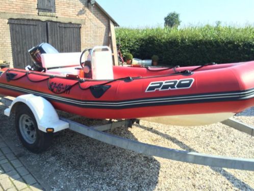Zodiak 470 pro. 25 pk viert zonder trailer 3200 euro