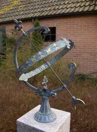 ZONNEWIJZERS, bronzen zonnewijzer nr 5 omgeving Hoogeveen.